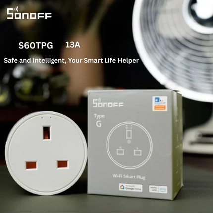 SONOFF S60TPG Smart Wi-Fi 13A Plug | Power Monitoring | Timer & Scheduling | Smart Home Automation