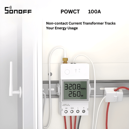 SONOFF POWCT 100A Smart Wi-Fi Current Transformer | Energy Monitoring | DIN Rail Mounted | Smart Home Automation
