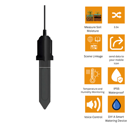 SONOFF MS01 3.3V Soil Moisture Sensor | Smart Plant & Irrigation Sensor | Analog Moisture Detection | Compatible with SONOFF TH Series | Smart Agriculture & Garden Automation