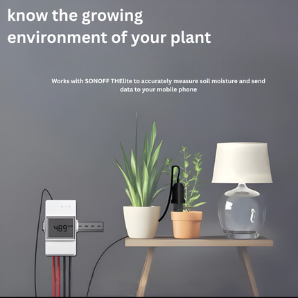 SONOFF MS01 3.3V Soil Moisture Sensor | Smart Plant & Irrigation Sensor | Analog Moisture Detection | Compatible with SONOFF TH Series | Smart Agriculture & Garden Automation