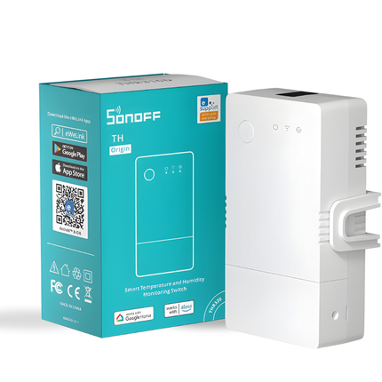 SONOFF THR316 Smart Wi-Fi Temperature & Humidity Monitoring Switch | 16A Power Control | Compatible with TH Sensor | Smart Home Automation