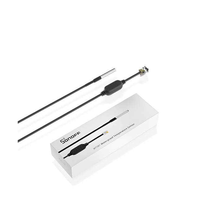 SONOFF WTS01 50cm Waterproof Temperature Sensor | Stainless Steel Probe | Compatible with TH Series | Smart Home Monitoring