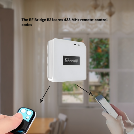 SONOFF RF BridgeR2 Smart 433MHz RF Wi-Fi Converter | Remote Control Hub | Works with RF Sensors & Switches | Smart Home Automation