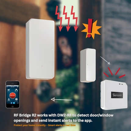 SONOFF RF BridgeR2 Smart 433MHz RF Wi-Fi Converter | Remote Control Hub | Works with RF Sensors & Switches | Smart Home Automation