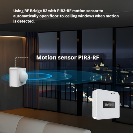 SONOFF PIR3-RF Wireless Motion Sensor | 433MHz RF Compatible | Battery Powered | DIY Smart Home Security