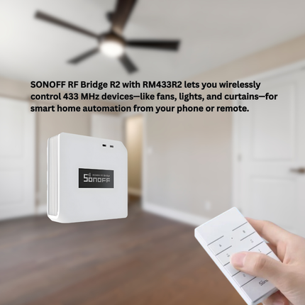 SONOFF RF BridgeR2 Smart 433MHz RF Wi-Fi Converter | Remote Control Hub | Works with RF Sensors & Switches | Smart Home Automation