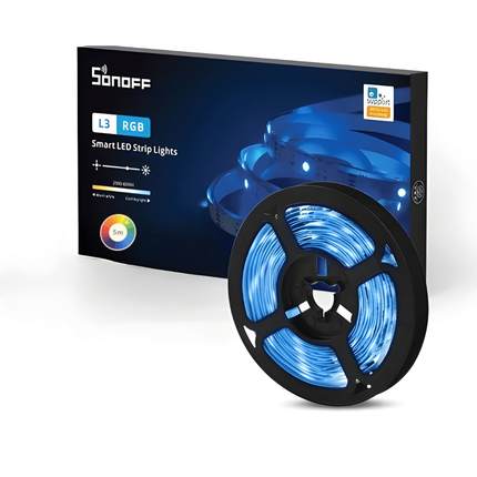 SONOFF L3-5M Smart Wi-Fi RGB LED Light Strip | 5M Flexible Strip | Voice Control | Music Sync | Smart Home Lighting