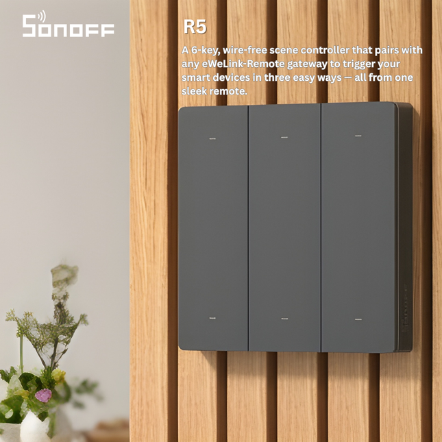 SONOFF R5 Scene Controller Wireless Switch | Multi-Button Control | Battery Powered | eWeLink Smart Home Automation