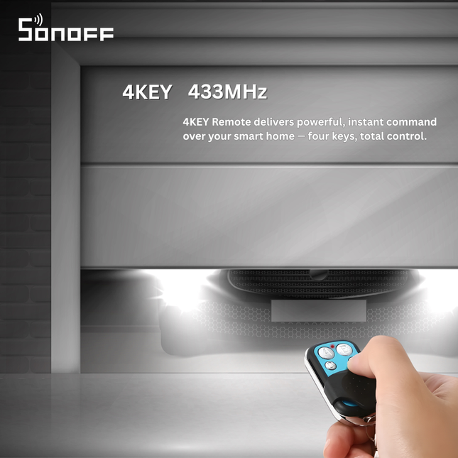 SONOFF 4KEY 433MHz RF Remote Control | Wireless Scene Controller | 4-Button Multi-Channel | Compatible with All SONOFF 433MHz Devices