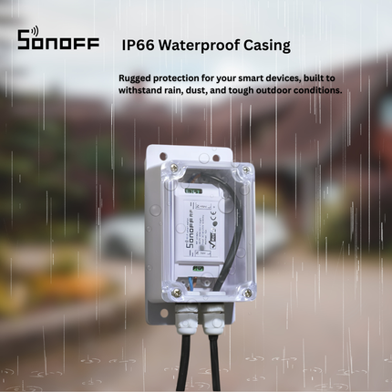 SONOFF IP66 Waterproof Casing | Outdoor Weatherproof Enclosure | Protective Housing for Smart Switches | Durable & Easy Installation