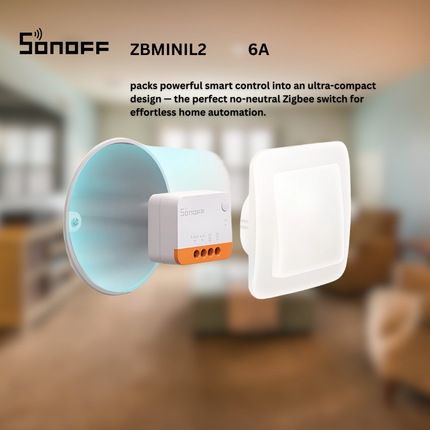 SONOFF ZBMINI-L2 Zigbee 3.0 Mini Smart Switch (2 Pack) | No Neutral Required | Ultra-Compact Smart Light Switch | Dry/Wet Contact Relay | Works with Alexa, Google Home & SmartThings | eWeLink App Remote Control