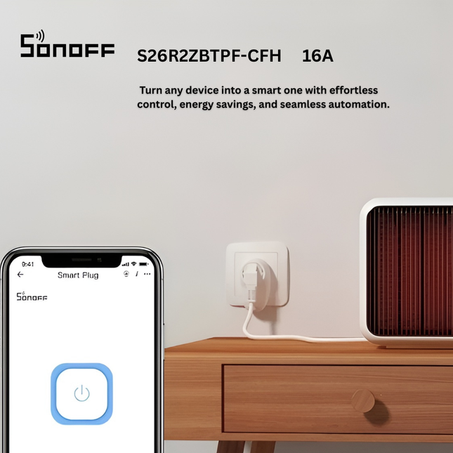 SONOFF S26R2ZBTPF-CFH Zigbee 3.0 Smart Plug | 16A High-Power Smart Socket | Energy Monitoring | Works with Alexa, Google Home &amp; SmartThings | App; Voice Control | EU Plug
