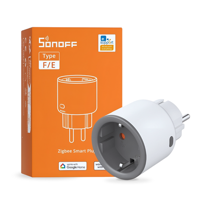 SONOFF S60ZBTPF Zigbee 3.0 Smart Plug | 16A High-Power Smart Socket with Energy Monitoring | Works with Alexa, Google Home & SmartThings | App & Voice Control | EU Plug