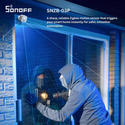 SONOFF SNZB-03P Zigbee 3.0 Motion Sensor | Wide-Angle PIR Detector | Smart Lighting & Security Automation | Works with Alexa, Google Home & SmartThings
