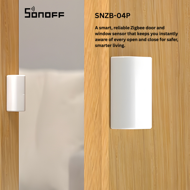 SONOFF SNZB-04P Zigbee 3.0 Wireless Door & Window Sensor | Real-Time Open/Close Alerts | App Notifications | Smart Home Security | Works with eWeLink, Alexa & Google Home