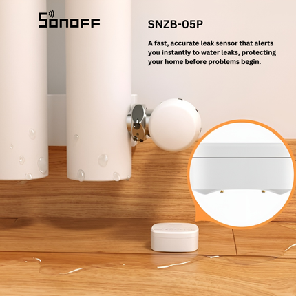 SONOFF SNZB-05P Zigbee 3.0 Leak Detector with Cable | Water Leak & Flood Sensor | Real-Time Alerts | Works with Alexa, Google Home & SmartThings | App Notifications | Smart Home Safety Device