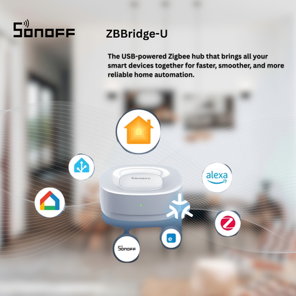 SONOFF ZBBridge-U Ethernet Zigbee Bridge | Connects Zigbee Devices to Wi-Fi Network | Stable Wired Gateway Hub | Works with eWeLink, Alexa & Google Home | Supports Smart Home Automation