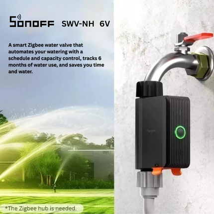 SONOFF SWV-BSP Smart Water Valve Controller | Automatic Water Shut-Off | App & Voice Control | Works with Alexa & Google Home | Leak Detection Support | Smart Home Automation