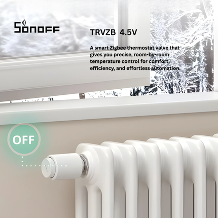 SONOFF TRVZB Smart Zigbee Thermostatic Radiator Valve | Programmable Heating Control | Works with Alexa, Google Home & SmartThings | App & Voice Control | Energy-Saving Smart Heating