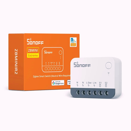 SONOFF ZBMINIR2 Zigbee 3.0 Smart Switch | 10A Compact Smart Relay Module | No Neutral Required | Works with Alexa, Google Home & SmartThings | App & Voice Control