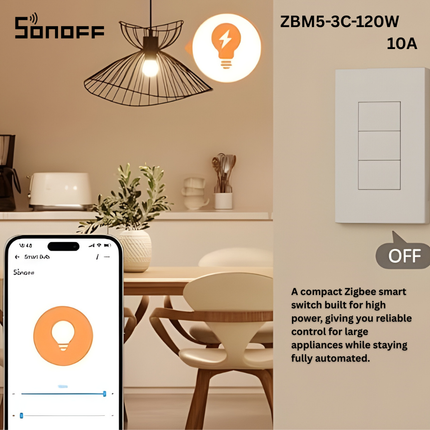 SONOFF ZBM5-XC-120W Series Zigbee Smart Switch | 120W ZB Smart Switch | Remote Control & Scheduling | Smart Home Automation
