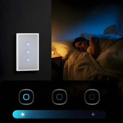SONOFF T6-120 Matter Series Smart Touch Wall Switch | Wi-Fi & 433MHz RF Control | Glass Panel Touch Switch | Works with Alexa & Google Home | 1/2/3-Gang Options | Smart Lighting Automation