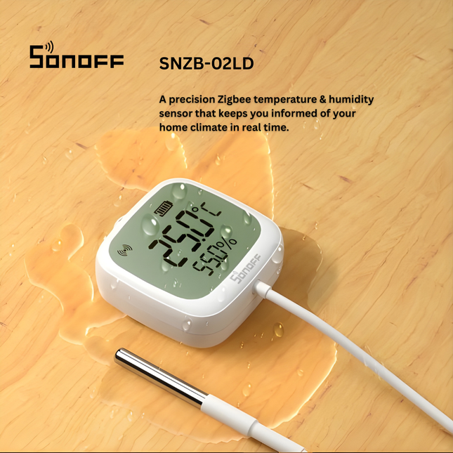 SONOFF SNZB-02LD Zigbee Temperature & Humidity Sensor | Real-Time Monitoring | Long-Distance Zigbee 3.0 | Works with Alexa, Google Home & eWeLink | Smart Home Automation
