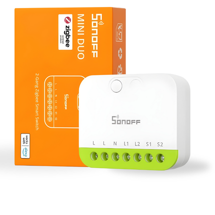 SONOFF MINI-2GS Zigbee Dual Channel Smart Switch | Two Independently Controlled Circuits | Zigbee 3.0 | App & Voice Control | Compact In-Wall Module | Smart Home Automation