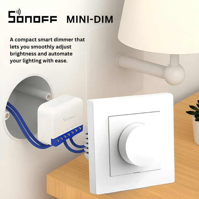 SONOFF MINI-DIM Matter Smart Wi-Fi Dimmer Switch | Matter over Wi-Fi | Brightness Control 1–100% | Works with Apple Home, Alexa & Google Home | Supports External Switch