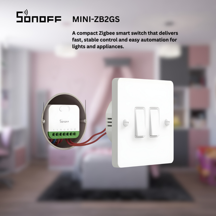 SONOFF MINI-2GS Matter Dual Smart Switch 16A | 2-Gang Wi-Fi Relay Module | Independent Dual Channel Control | App & Voice Control | Smart Home Automation
