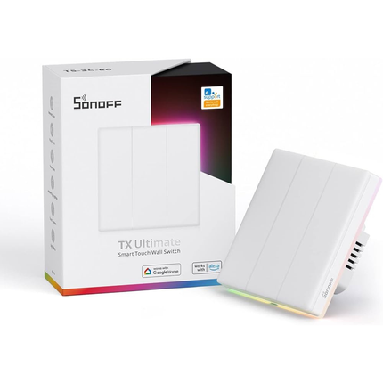SONOFF T5 TX Ultimate Series UK Size 7*7  Smart Wi-Fi Touch Switch | Gang Wall Switch | Remote Control | Scheduling | Home Automation