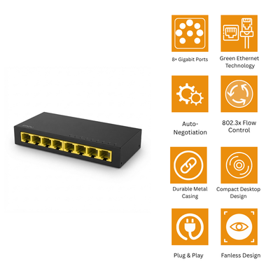 IMOU SG108 8-Port 10/100/1000 Mbps Gigabit Ethernet Switch