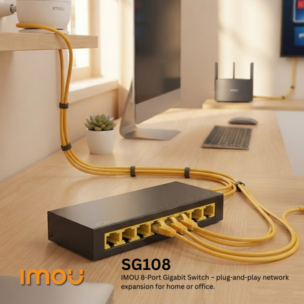 محول IMOU SG108 ‏8 منافذ Gigabit بسرعة 10/100/1000Mbps