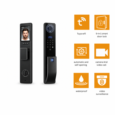 Spark SL-210 Fully Automatic Smart Lock for Security Doors – Face Recognition, Fingerprint, Video Camera, IPX5 Waterproof & Tuya Wi-Fi