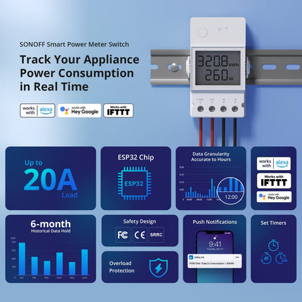 SONOFF POWR320D POW Elite Smart Power Meter Switch (6/12)