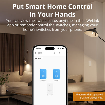 مفتاح جداري ذكي Zigbee بأزرار ضغط SONOFF ZBM5-120W (8/12)