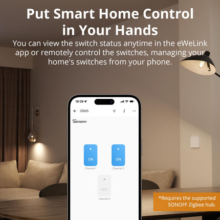 مفتاح جداري ذكي Zigbee بأزرار ضغط SONOFF ZBM5-86W (4/12)