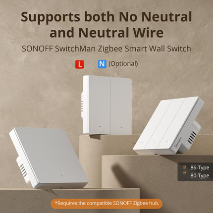 مفتاح جداري ذكي Zigbee بأزرار ضغط SONOFF ZBM5-86W (6/12)