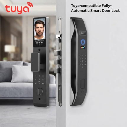 قفل باب ذكي من Tuya بتقنية التعرف على الوجه، مع بصمة الإصبع ولوحة مفاتيح – قفل ذكي يعمل بتقنية Wi-Fi