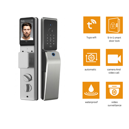 Tuya 3D Face Recognition Smart Wi-Fi Door Lock with Built-in Camera &amp; Video Intercom