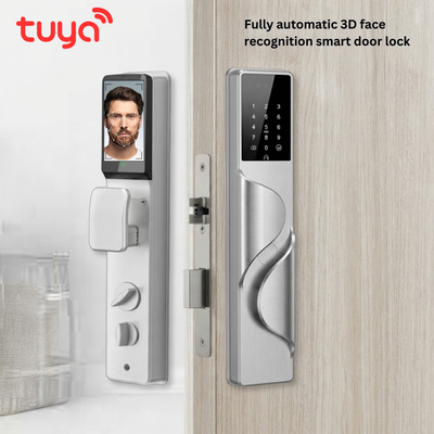 Tuya Smart Face Recognition Door Lock with Fingerprint & Keypad – WiFi Smart Lock (Black & Silver)