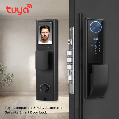 Tuya Smart Face Recognition Door Lock with Fingerprint & Digital Display – WiFi Smart Lock