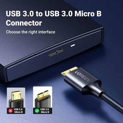 سلك يوجرين USB 3.0 إلى Micro-B موديل | US130