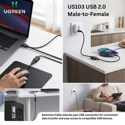 UGREEN USB 2.0 Male to Female Extension Cable | US103