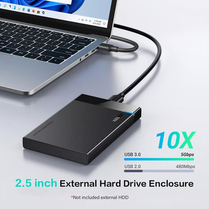 يوجرين حاوية قرص صلب HDD / SSD مقاس 2.5 بوصة SATA بسرعة 5 جيجابت/ثانية | US221 | 30847
