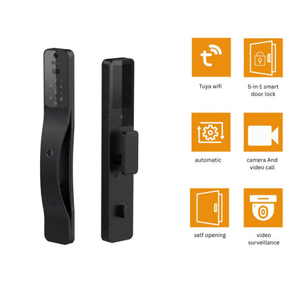 Tuya WiFi 3D Face Recognition Smart Door Lock – Camera, Video Call & 5-in-1 Access