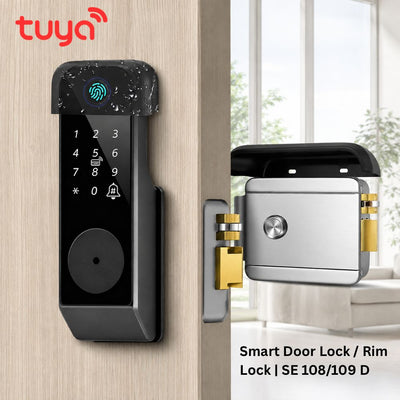 Tuya WiFi Smart Door Rim Lock SE 108/109 D – Fingerprint, Card & App Access