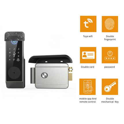 Tuya WiFi Smart Door Rim Lock SE 108/109 D – Fingerprint, Card & App Access