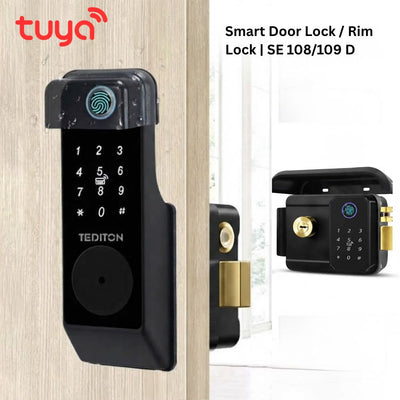 Tuya WiFi Smart Door Rim Lock SE 108/109 D – Fingerprint, Card & Password
