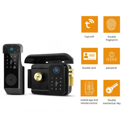 Tuya WiFi Smart Door Rim Lock SE 108/109 D – Fingerprint, Card & Password